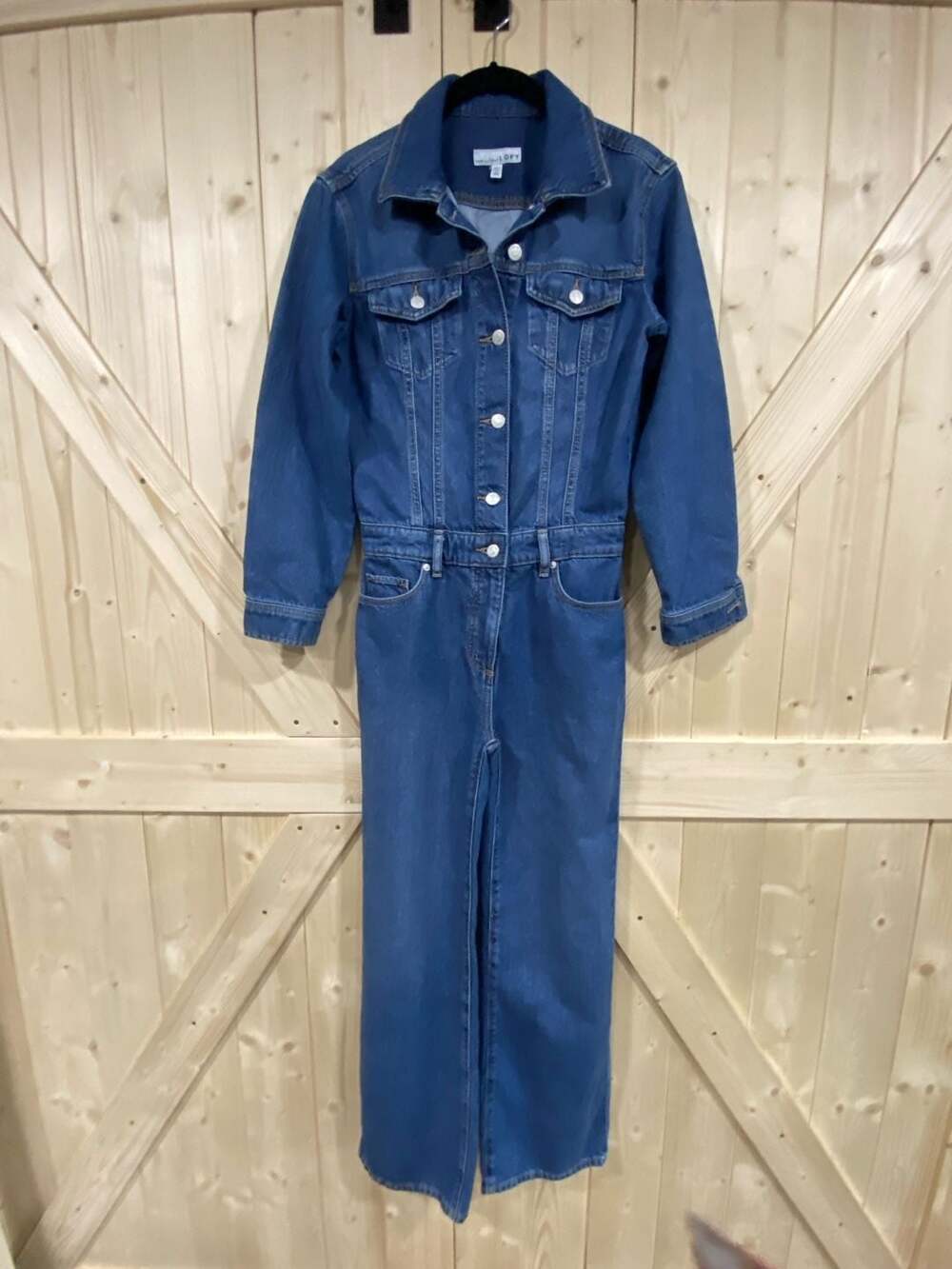 LOFT Long Sleeve Denim Utility Jumpsuit Dark Wash Size 00P